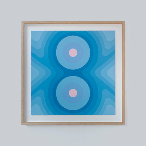 Blue Acrylic on canvas framed 72 x 72 cm