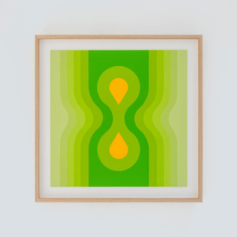 Green Acrylic on canvas framed 72 x 72 cm